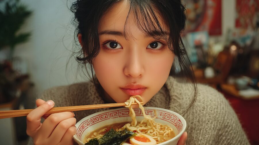 ラーメンを食べる有名人