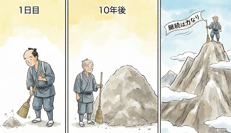 塵も積もれば山となる